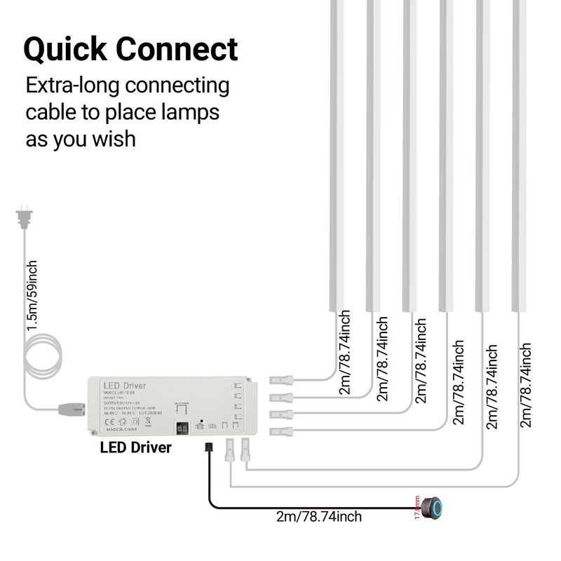 HAMRVL LED Wall Panel Lights - DC12V 6pcs 16-Inch 3000K