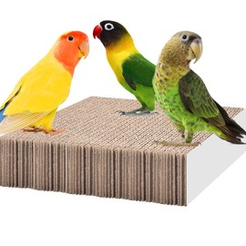 KATUMO Bird Toys, 7.8 Inch Paper Parakeet Shredding Chewing Toys Parrot Perch Platform Conure Foraging Toys for Budgie Cockatiel Lovebird Small Birds