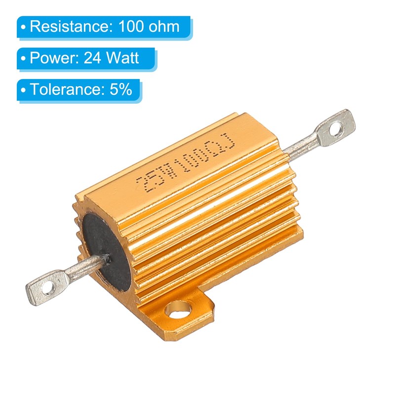 PATIKIL 25W 100 Ohm Aluminum Shell Resistor 5 Pack Aluminum