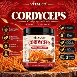 Hongo Cordyceps - Extracto Puro en Polvo 100 g - El hongo de la resistencia - Suplemento Natural - Energía diaria