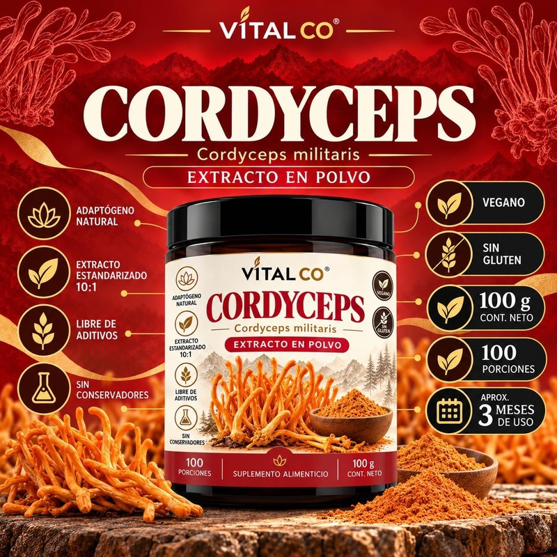 Hongo Cordyceps - Extracto Puro en Polvo 100 g -