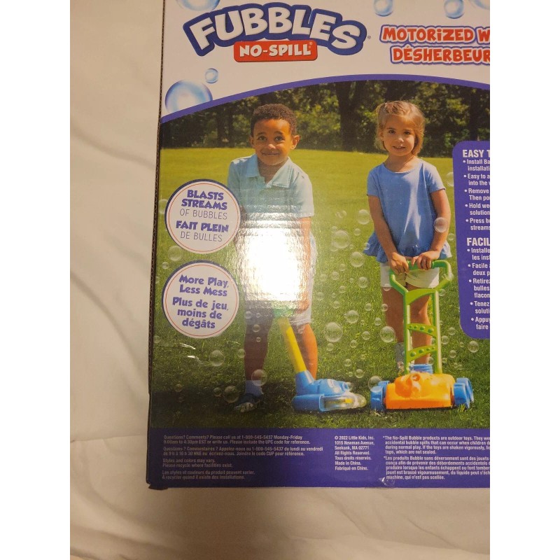 Fubbles NEW NWT no-spill motorized weed walker kids bubble blower