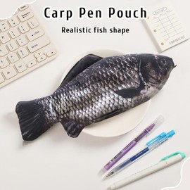 ZEPIQOR 1 x Fish Shaped Pencil Case Novelty Fish Pencil Case Fish Purse Funny Pencil Case with Padded Thick Foam Lining for School Classroom