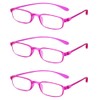 Calabria 718 Flexie Oval Reading Glasses +2.25 Fuschia (3pack) Men/Women