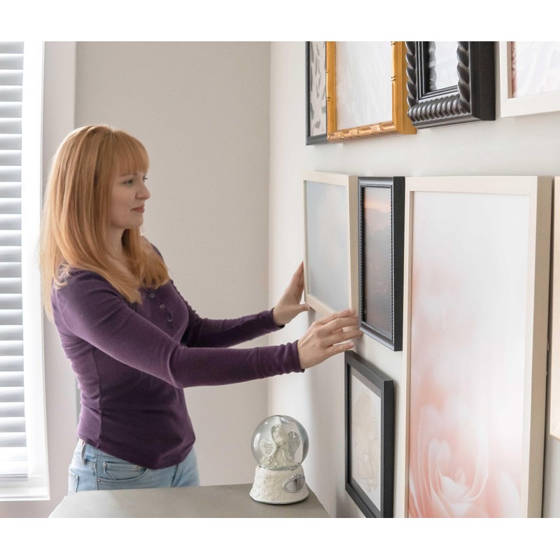 9x11 Frame Black Solid Wood Picture Frame - UV Acrylic,