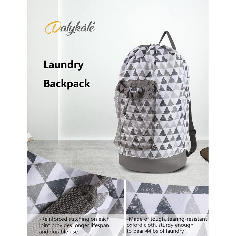 Dalykate Backpack Laundry Bag, Laundry Backpack with Shoulder Straps and