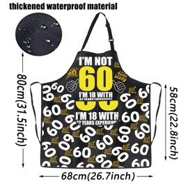 PXTIDY 60th Birthday Gifts for Women Men I'M Not 60 I'M 18 With 42 Years Experience Apron With 2 Pockets 60th fabulous Gift