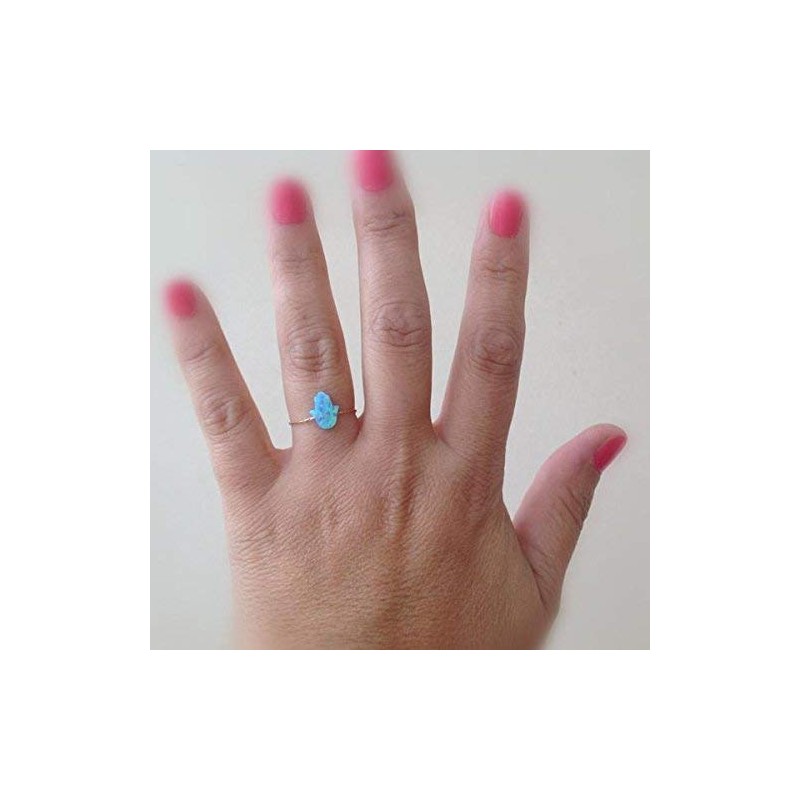 Hamsa Ring Gold Chain Ring Opal Hamsa Blue Hamsa Jewelry