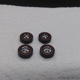 Hot Wheels Redline 4 Large HK Cap Repro Wheels - Bright Chrome