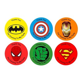 48 Superhero Birthday Party Stickers Thank You for Coming to My Party Superhero Birthday Party Decoration Party Bags Fillers Gift Present Treat Parties Sweet Bag Labels Sticker