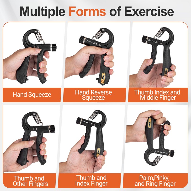 WATMAID Grip Strength Trainer Kit (5 Pack) Adjustable Resistance Hand
