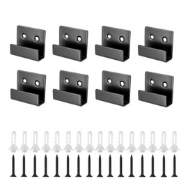 TileDisplay Wall Hanger, 8 Pcs Stainless Steel Wall Mount Brackets Hook, Heavy Duty Tile Hanger for Mirrors, Picture Frame Ceramic Wall Display (Black Inner Width 10mm/0.39")