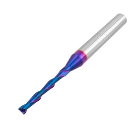 Gasea 1/4 Inch Flat Nose End Mill CNC Router Bits, 2 Flute Spiral Upcut Tungsten Carbide Nano Blue Coating Milling Cutter Tool 1/4 x 1/8 x 1 x 3