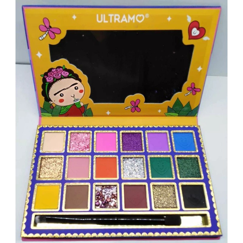 Ultramo Paleta De Sombras + Brocha Baby Frida Kahlo Origina