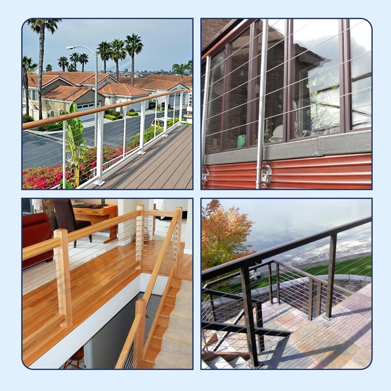 RiaYer 40 Pack T316 Stainless Steel Black Cable Railing Kit,
