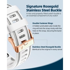 OUTVI 20mm Watch Band for Garmin fenix 5s fenix 6s fenix 7s pro quickfit 20 bands Replacement for garmin epix 2 42mm sapphire short strap Rose Gold women men White