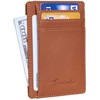 Travelambo Front Pocket Minimalist Leather Slim Wallet RFID Blocking Medium