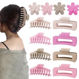 12 Piezas Pinzas Pelo Mujer, PláStico Coloridas Hair Claw Clips, Antideslizantes Pinzas Para El Pelo, Garra Grande Clips para Mujeres, Adecuado para L