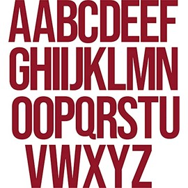SEC Apparel Burgundy Iron on Letters,1.5 Inch Tall (Burgundy)