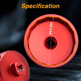 EVRBUL 64.3mm Oil Filter Housing Wrench Removal Tool Compatible with Toyota Avalon Camry Corolla Highlander Sequoia Tacoma Tundra Venza Matrix-7075 Aluminum CNC 14 Flute