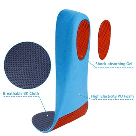 SOUMIT Erhöhung Höhe Einlegesohle | Weich Memory Schaum Schuheinlagen mit Dämpfende Silikon-Gel Sohlen für Alltag Beruf und Schützt Ihre Füße (40/45 EU, Erhöhen1,7CM)