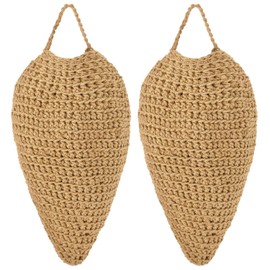 DECYOOL 4 Pack Crochet Wasp Nest Decoy, Faux Wasp Nest Deterrent Outdoor Hanging Decor Hornet Hive for Patio Deck Garden Stay Away from Wasps