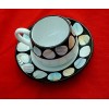 Deruta Ceramic Majolica Pietra Tea Cup & Saucer Black