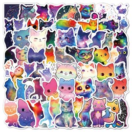 TELAIN Pack of 110 Cute Cat Stickers - Kawaii Decoration for Children, Party Gifts for Girls, Boys, Women and Men, Waterproof Stickers for Drinking Bottles
