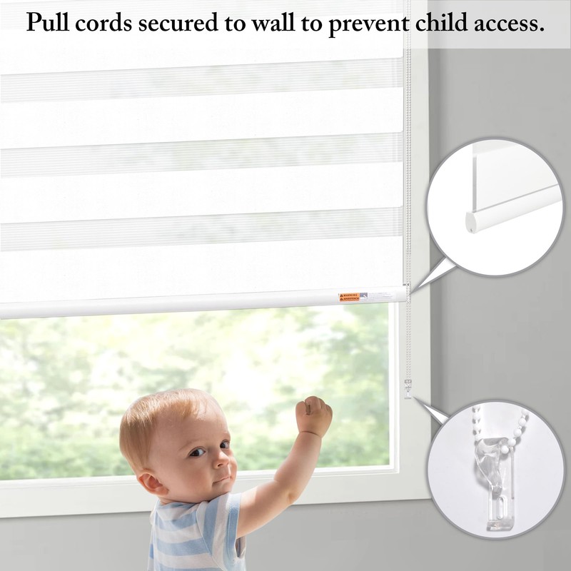 Zebra Blinds for Windows, White, 36 in (W) x 72