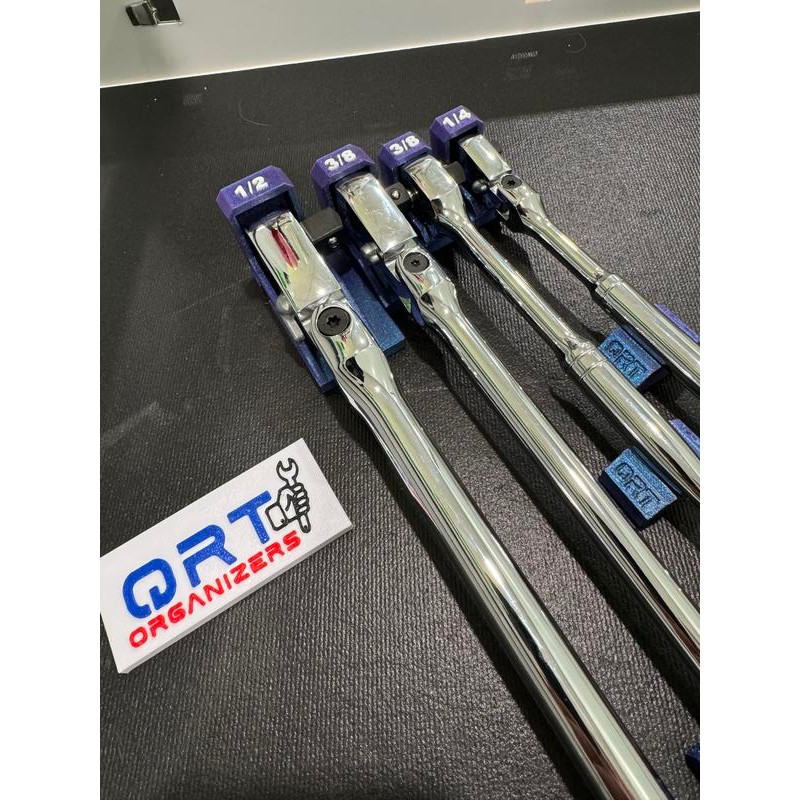 Pro Modular Drawer Ratchet Organizer System:_1/4" Single Holder_Green_White