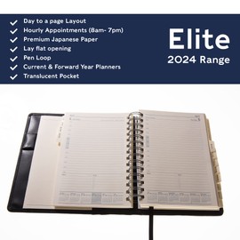 Collins Elite 2024 Compact Day to a Page Diary (with Appointments) - Business Planner and Organiser - January to December 2024 Diary - Daily - Black - 1140V.99-24