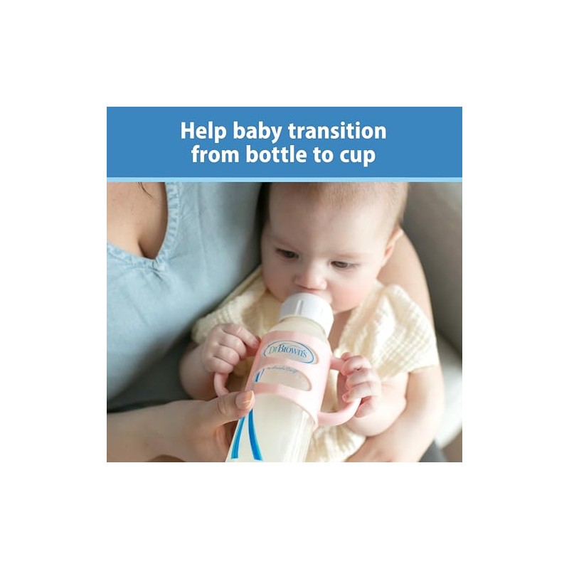 Dr. Brown's Narrow Baby Bottle Handles, 100% Silicone, Easy Grip