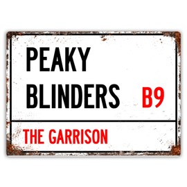 PEAKY BLINDERS Tv Show inspired Vintage Wall tin Plaque 20x15cm - Pub Shed Bar Man Cave Home Bedroom Office Kitchen Gift Metal Sign - The Garrison Street Road