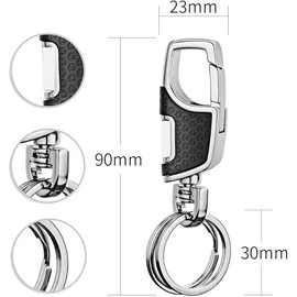 Carabiner Key Holder, For Cars, Motorcycles, Keyring, One Touch, Highly Durable, Stylish, Men's, Black