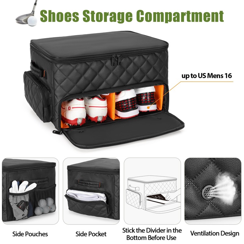 PGmoon 2 Layer Golf Trunk Organizer, Golf Car Storage Organizer