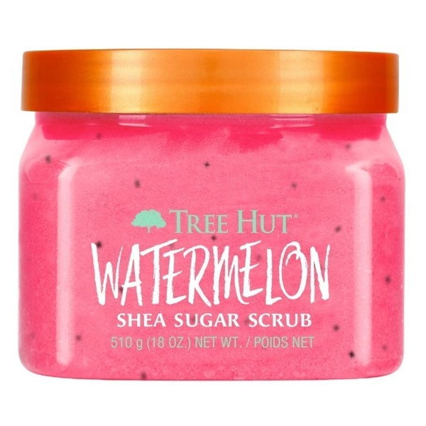 Tree Hut Shea Sugar Body Scrub, Watermelon, Coco Colada,18oz, 2PK, With Single Makeup Remover Cleansing Wipe