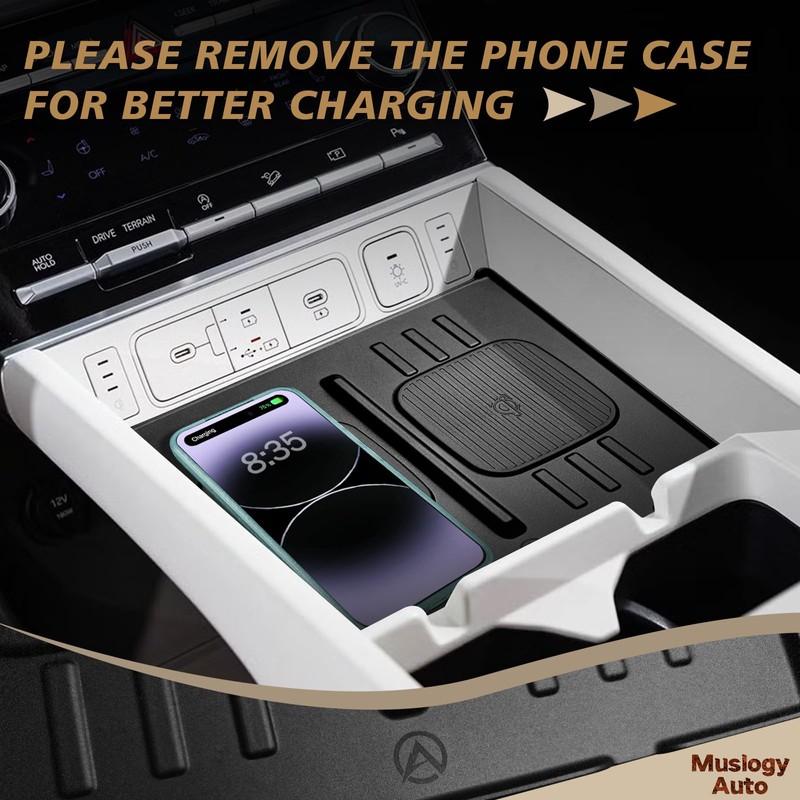 Muslogy Center Console Wireless Charger Mat Compatible with 2024 2025