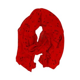 mugesh Scarf Music Motifs - Beautiful Gift for Musicians, red