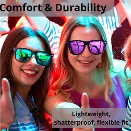 Eyegla Matte Black Sunglasses Bulk Adults Party Sunglasses 80s Glasses Shades Men Women Party Favors,10 Pack