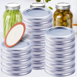 Small Mouth Can Jar Lids and Bands Set, 6Pcs Regular mouth Canning Jar Lids and Rings,Canning Lids and Rings Regular Mouth, Canning Jar Lid and Ring Regular Mouth Jar Ring Bands Set Canning Jar Lids