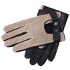 Harssidanzar Mens Touchscreen Crochet Stringback Driving Gloves GM030,Beige,Size M