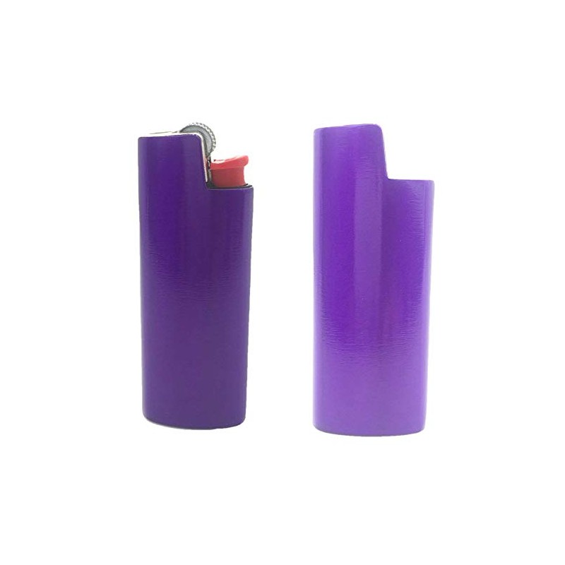 2 (Two) Brushed Metal Lighter Covers/Sleeves/Holders for Large BIC J6