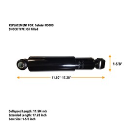 2 PCS TORQUE Heavy Duty Shock Absorber for HENDRICKSON Intraax, Vantraax, CUSH, RIDEWELL, TRAILMOBILE, UTILITY Suspension Systems Replacement For Gabriel 85000, Monroe 65416 (2 x TR85000)