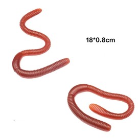 10 PCS Stretchy Earthworms Realistic Earthworms, Realistic Fake Worms Scary Props, Wiggly Worm Soft Stretchy Rubber Earthworms, Trick Toy for Prank April Fools Day Supplies Party Favor Gifts