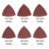sourcing map 60pcs Triangular Hook & Loop Sandpapers 150/180/240/320/400/600 Grits