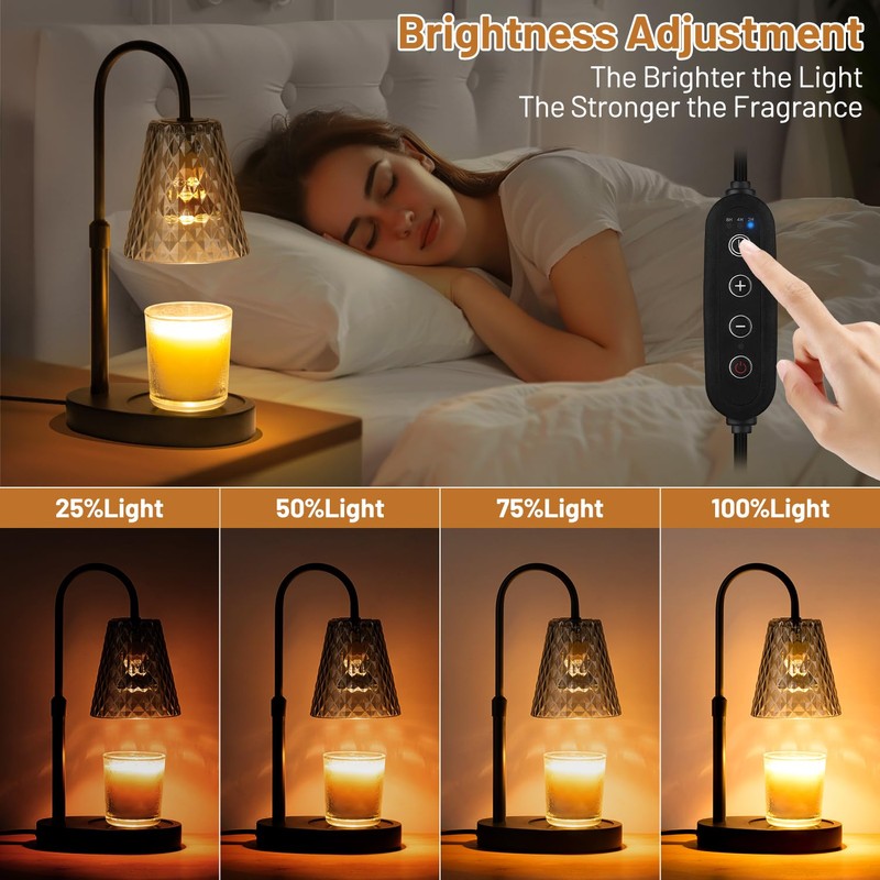 Candle Warming Lamp with Timer : Adjustable Light Level Adjustable