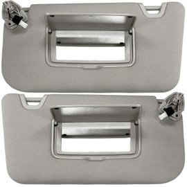 Sun Visor Fits for Nissan Rogue X-Trail 2014-2020 Sunshade Compatible with 96401-4BA3E 96401-4BA1D with Vanity Light/with Makeup Mirror (Left & Right Side(Grey))