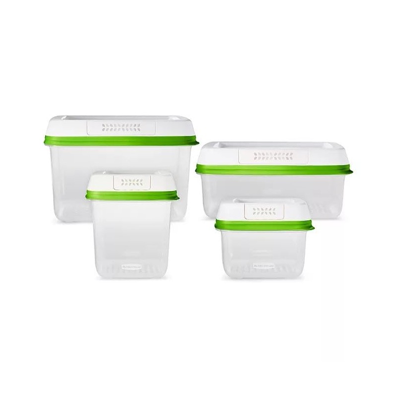 Rubbermaid FreshWorks Produce Saver, Medium and Large Storage Containers, With