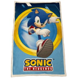 Sonic Sherpa Blanket Size 100 x 200 cm Ideal for Sofa and Bed Children Boys