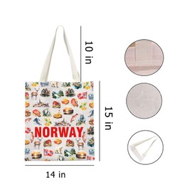 VAMSII Norway Tote Bag Norge Gift Norway Shopping Bag Norway Travel Gift (NORWAY)